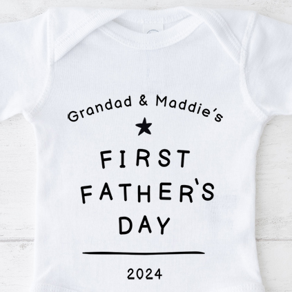 Personalised First Father's Day Baby Grow