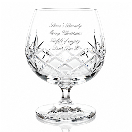 Personalised Lead Free Crystal Brandy Glass Personalised Lead Free Crystal Brandy Glass