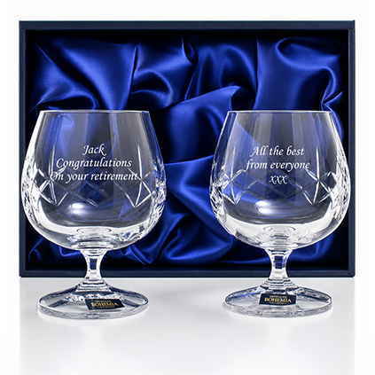 Personalised Lead Free Crystal Brandy Set