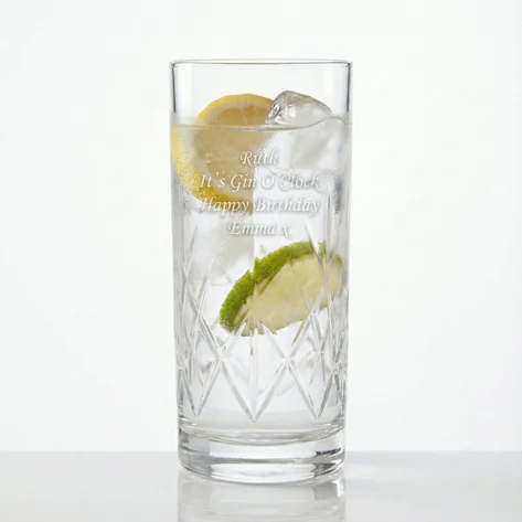 Engraved Crystal Highball Glass Engraved Crystal Highball Glass
