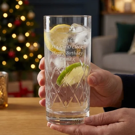 Engraved Crystal Highball Glass