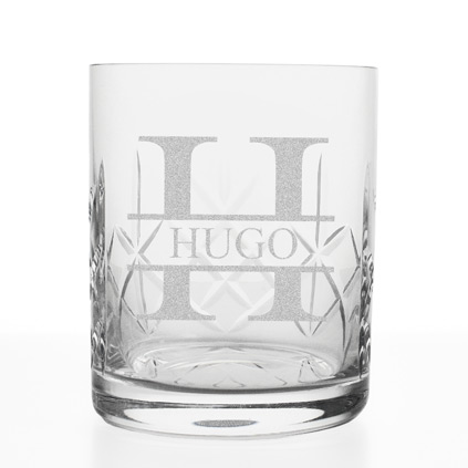 Personalised Monogram Name And Initial Crystal Whisky Glass