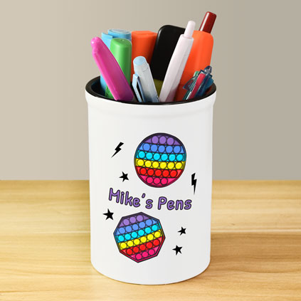 Personalised Pop It Fidget Pen And Pencil Pot Any Name
