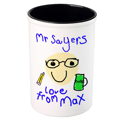 Personalised Children's Drawing Upload Pen Pot for Teachers