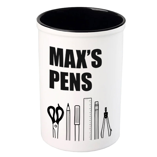 Personalised Black and White Stationery Pen Pot