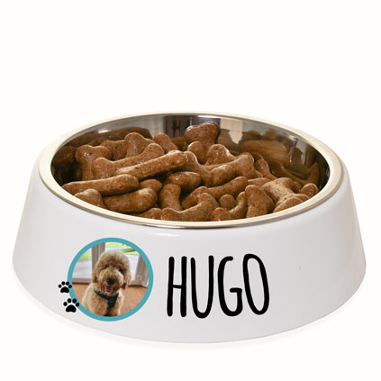 Personalised Photo Upload Dog Bowl With Stainless Steel Insert