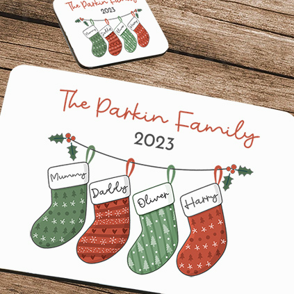 Personalised Christmas Stocking Placemat For Families