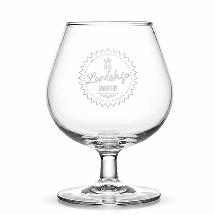 Personalised Brandy Glass - His Lordship