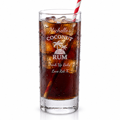 Personalised Coconut Rum Highball Glass Personalised Coconut Rum Highball Glass