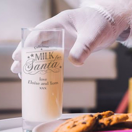 Personalised Milk for Santa Glass