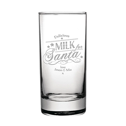 Personalised Milk for Santa Glass