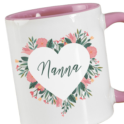 Personalised Mother's Day Floral Heart Wreath Mug