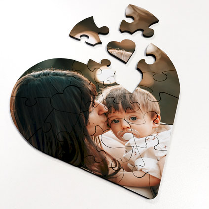 Personalised Heart Photo Wooden Jigsaw Puzzle