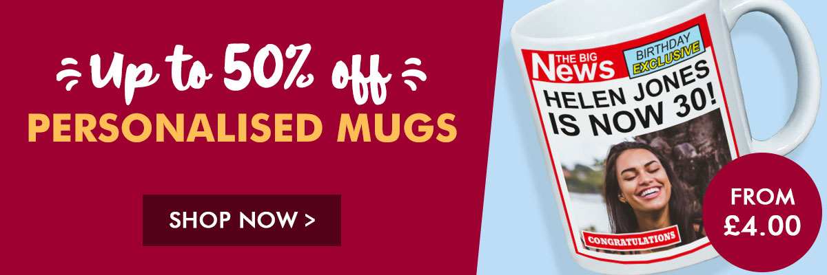Personalised Mugs Save Up To 50% Off