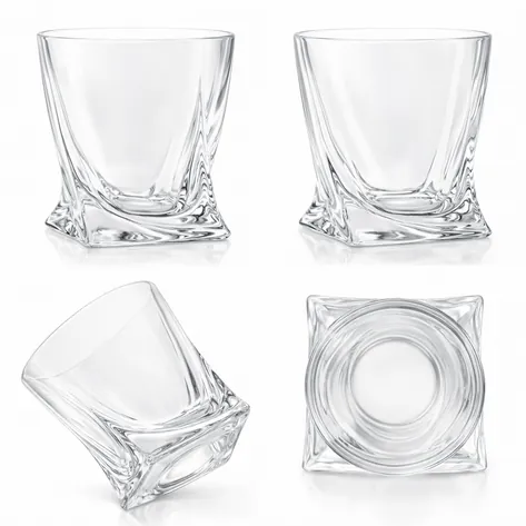Engraved Quadro Whiskey Glass Set