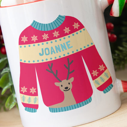 Personalised Christmas Jumper Mug 6 Colours