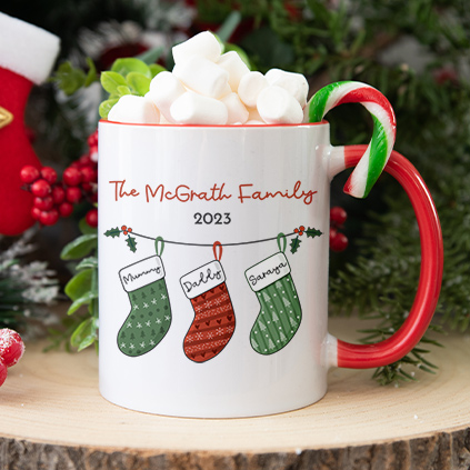 Personalised Christmas Stocking Mug For Families