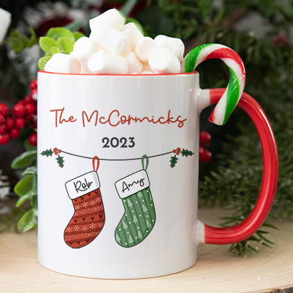 Personalised Christmas Stocking Mug For Families