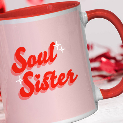 Personalised Galentine's Soul Sister Red Mug