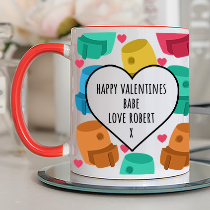 Personalised Valentine's Red Handled Air Fryer Mug