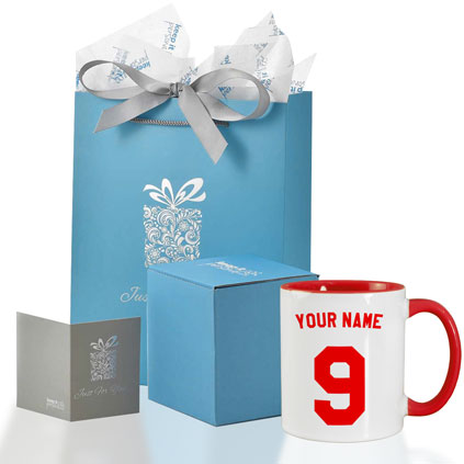 Personalised England Football Red Handled Mug