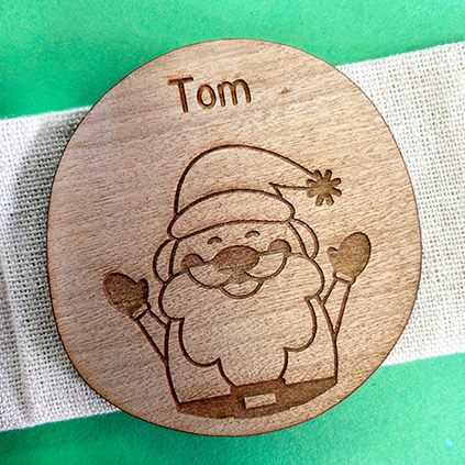 Personalised Santa Wooden Place Name Table Decoration