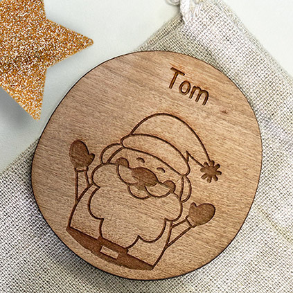 Personalised Santa Wooden Place Name Table Decoration