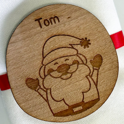 Personalised Santa Wooden Place Name Table Decoration