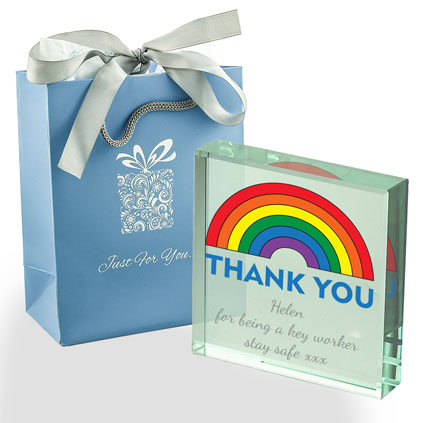Personalised Thank You Keyworker Glass Token
