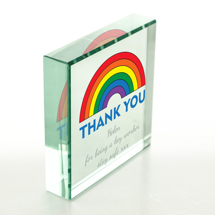 Personalised Thank You Keyworker Glass Token