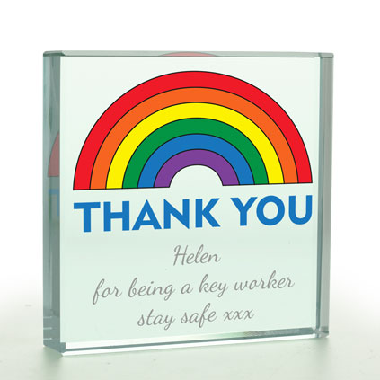 Personalised Thank You Keyworker Glass Token