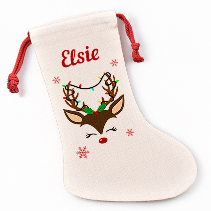 Personalised Reindeer Christmas Stocking