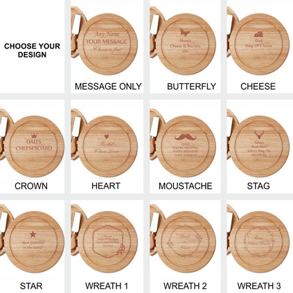 Personalised Engraved Wooden Cheese Board Set