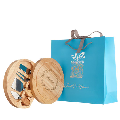 Personalised Engraved Wooden Cheese Board Set