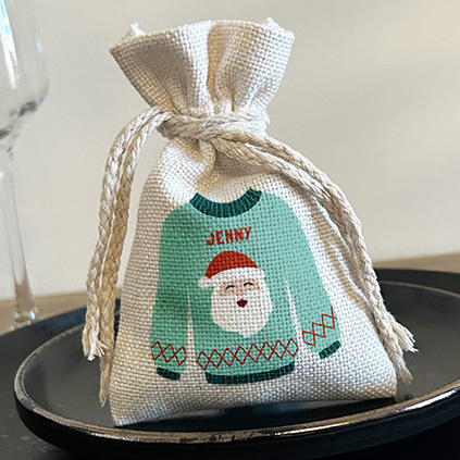 Personalised Mini Christmas Sack Gift Bag - Christmas Jumpers