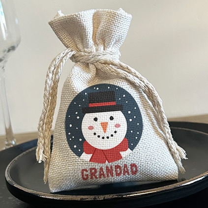 Personalised Mini Christmas Sack Gift Bag Choose Design
