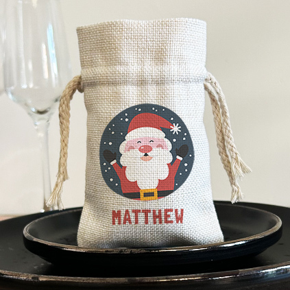 Personalised Mini Christmas Sack Gift Bag Choose Design