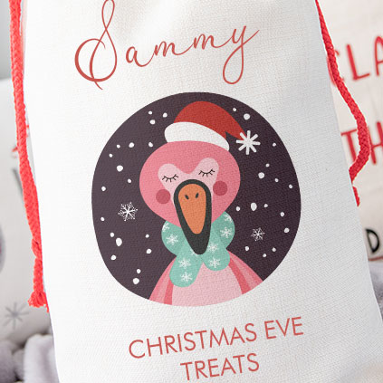 Personalised Childrens Santa Sack - Flamingo