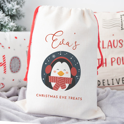 Personalised Childrens Santa Sack - Penguin
