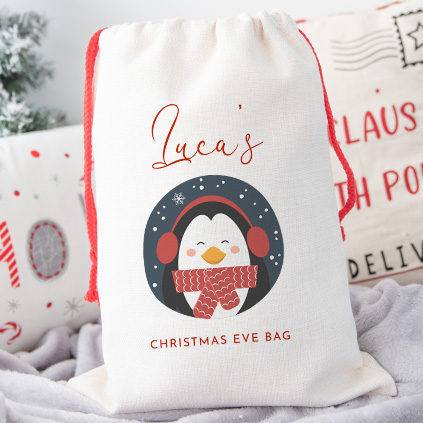 Personalised Childrens Santa Sack - Penguin