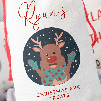 Personalised Childrens Santa Sack - Reindeer