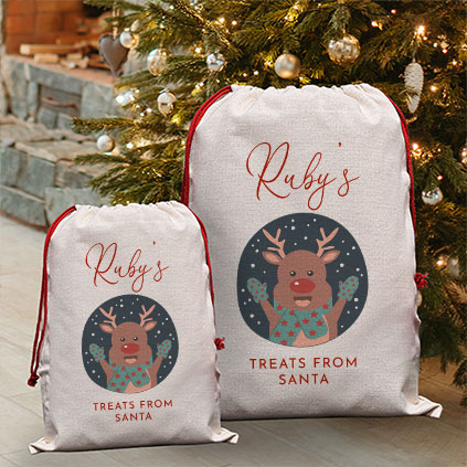 Personalised Childrens Santa Sack - Reindeer