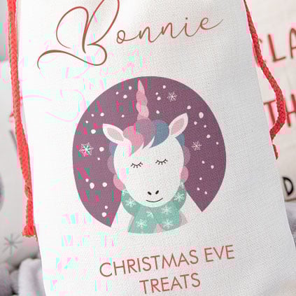 Personalised Childrens Santa Sack - Unicorn
