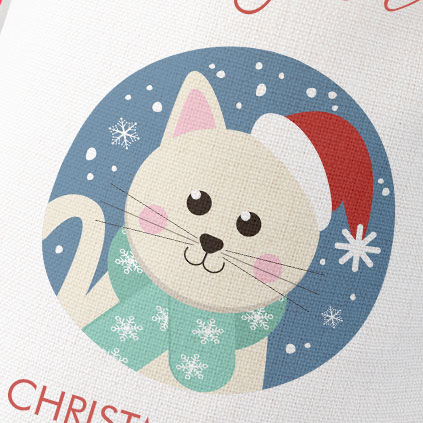 Personalised Childrens Santa Sack - White Cat