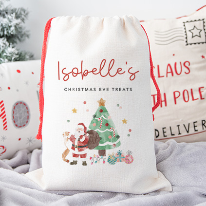 Personalised Christmas Eve Kids Santa Sack