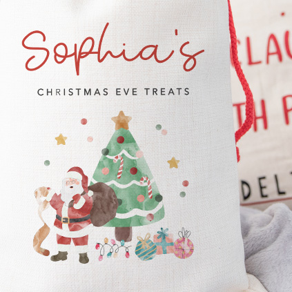 Personalised Christmas Eve Kids Santa Sack