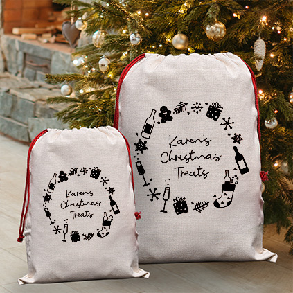 Personalised Christmas Eve Adults Santa Sack