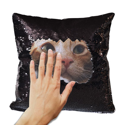 Personalised Sequin Cushion With Photo Upload