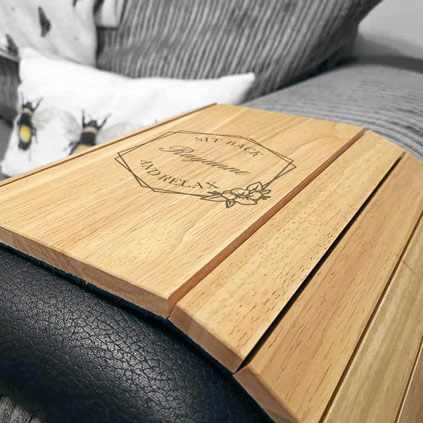 Personalised Wooden Sofa Tray - Sit Back And Relax