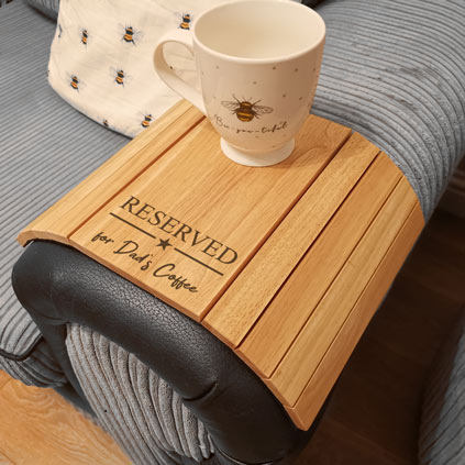 Personalised Wooden Sofa Tray - Reserved For